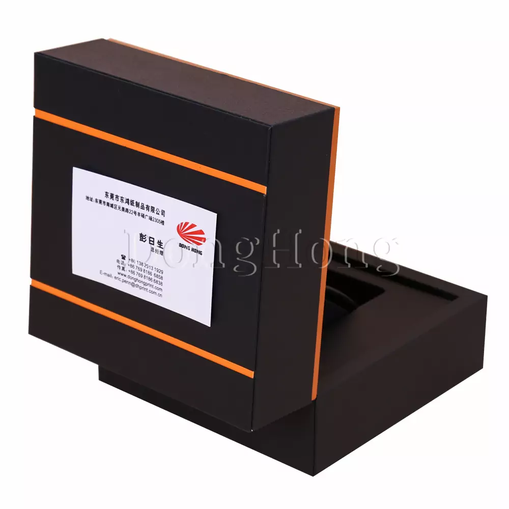 Black Leather MDF Watch Packaging Boxes