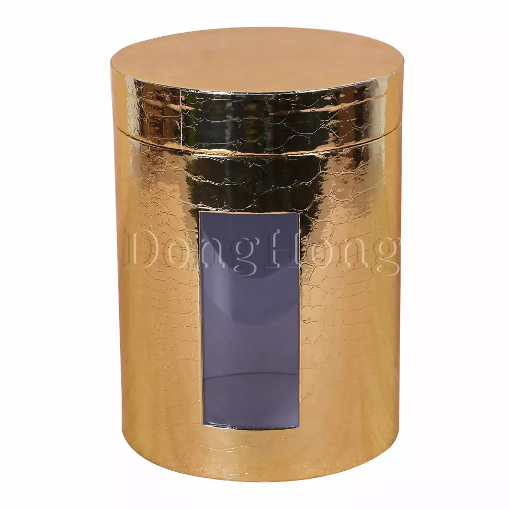 Rigid Gold Textured Mounted Round Packag