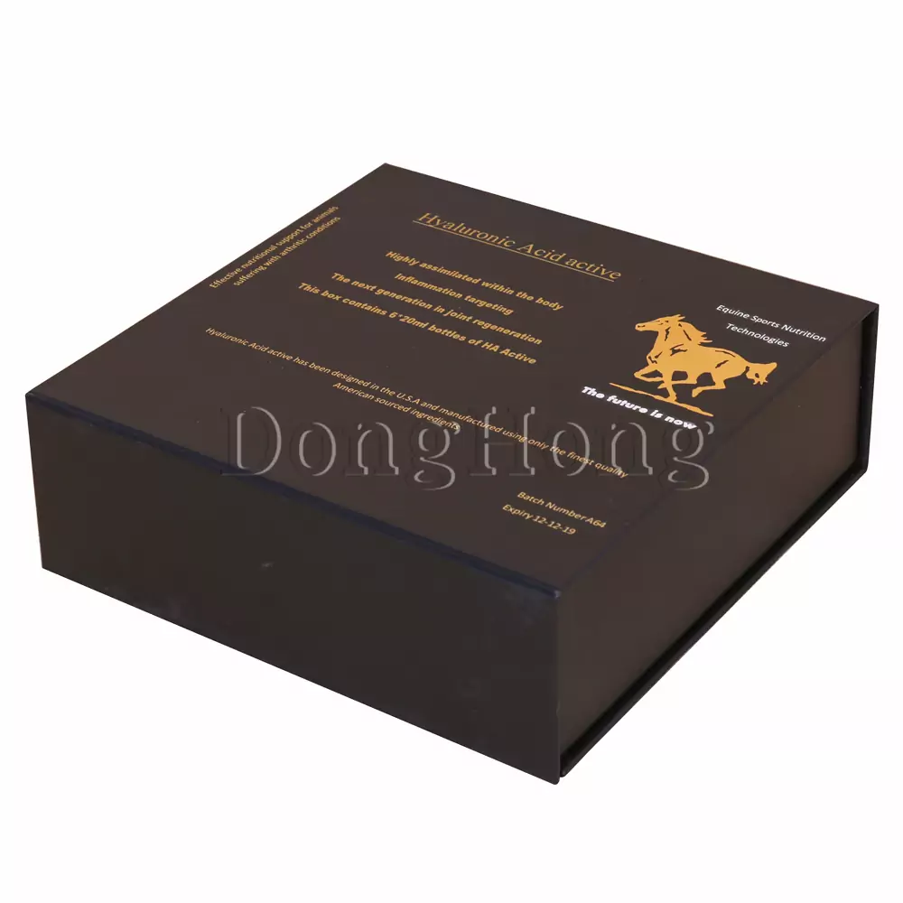Flip-top Black Cosmetic Box with Foam In