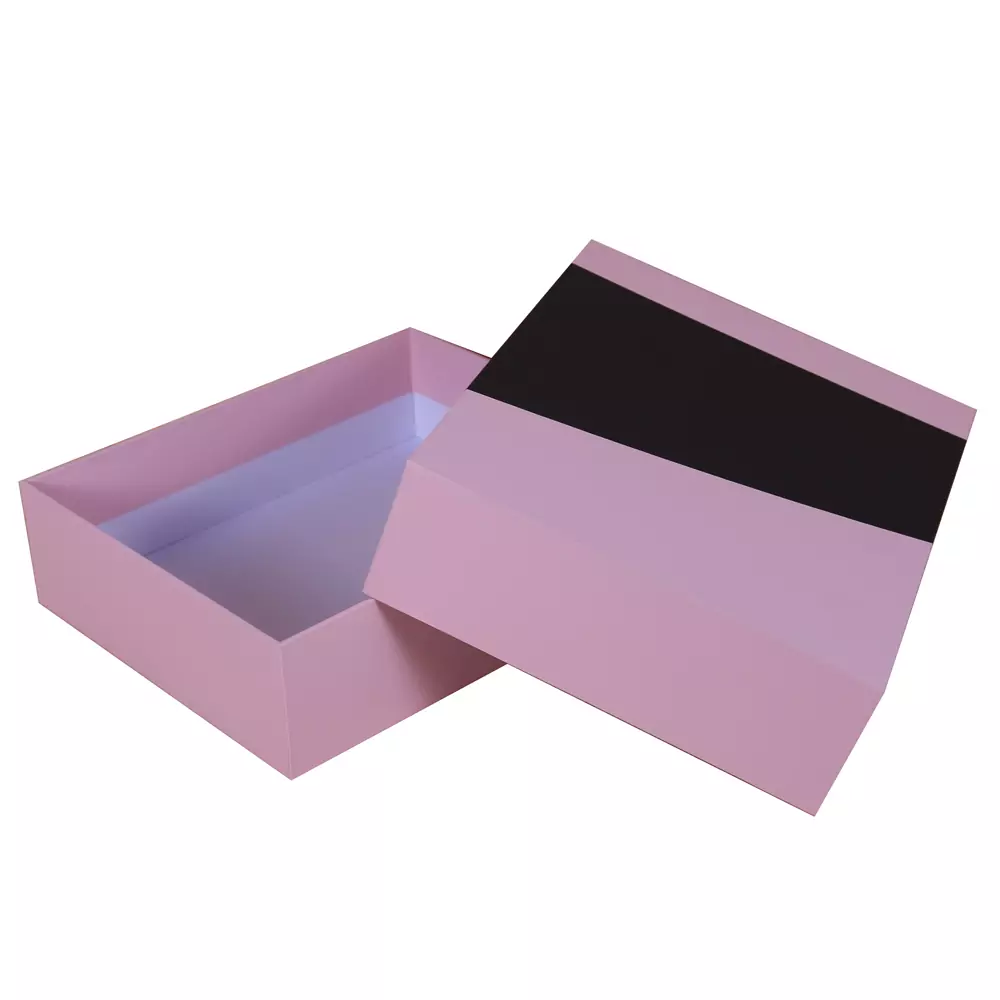 Sturdy 2-Piece Pink-and-Black Packaging Box