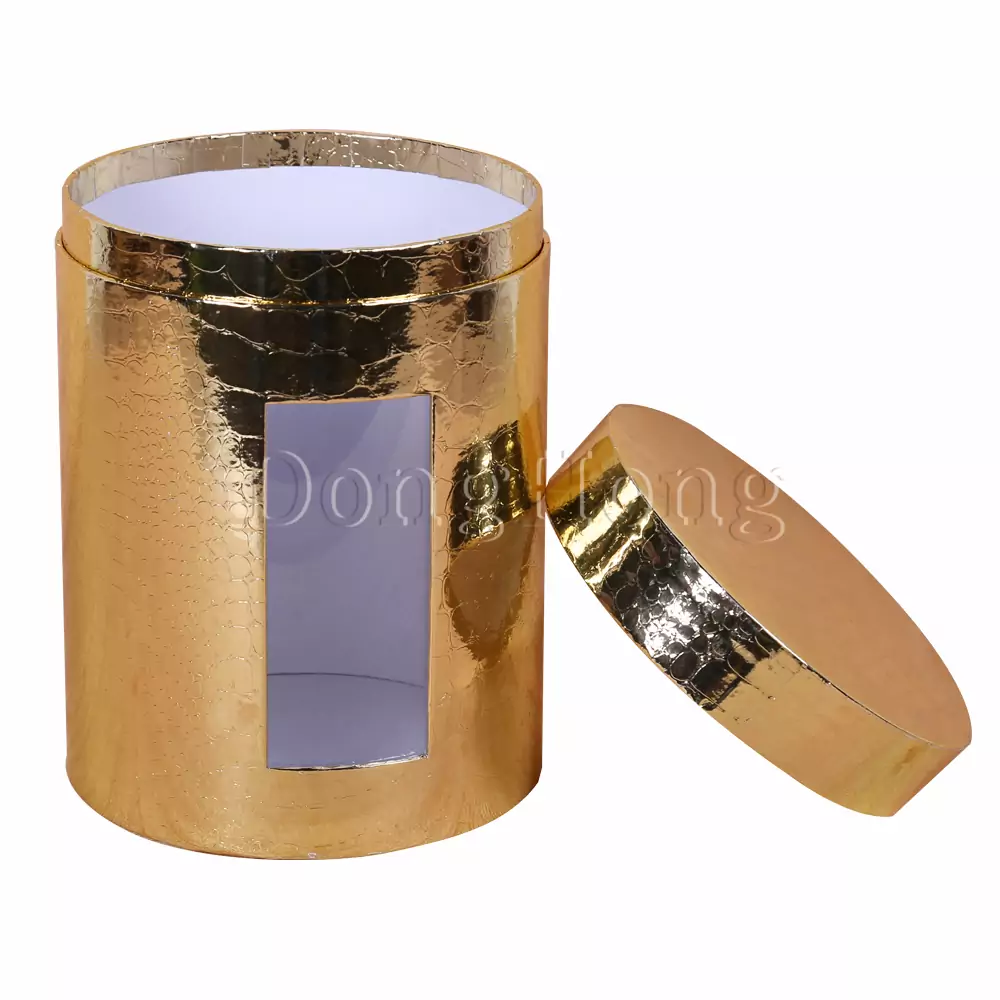 Rigid Gold Textured Mounted Round Packag