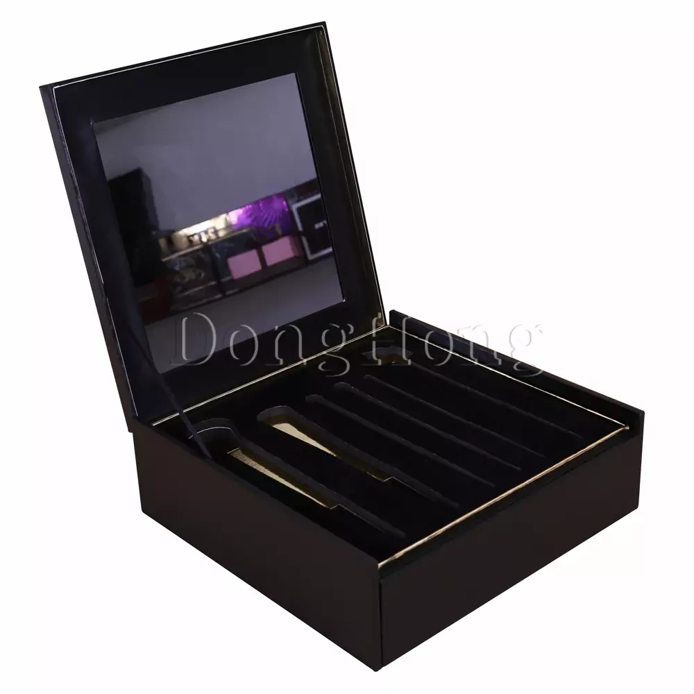 Black Lacquered Comb Packaging MDF Box