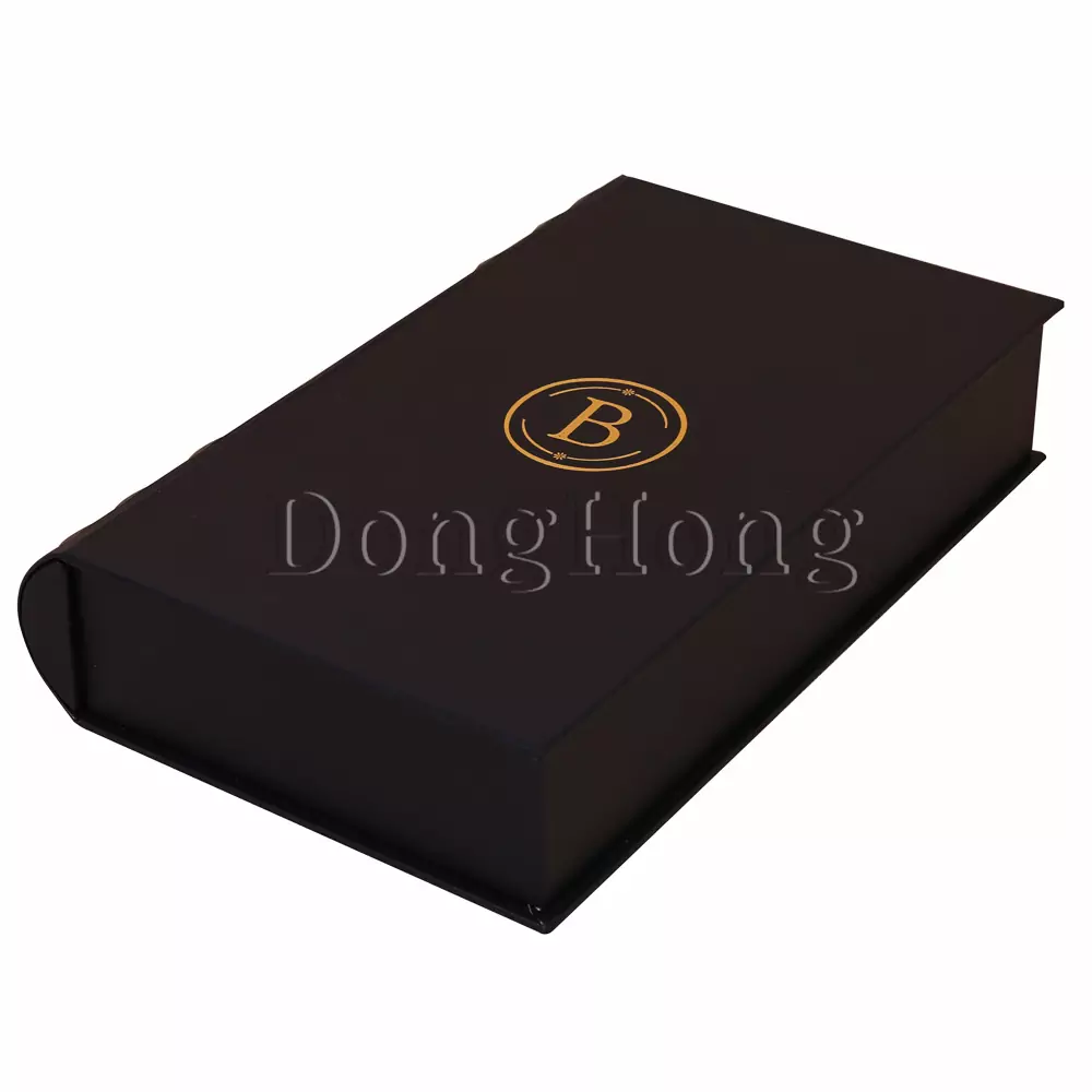 Black Book Shape Leather Packaging Box 