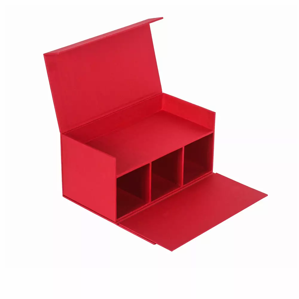 Red Luxury Gift Box with 3 Compartments