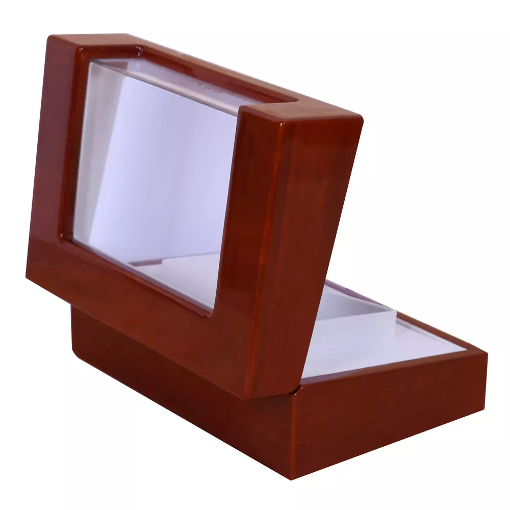 Glossy Lacquered Wood Box with Acrylic Window