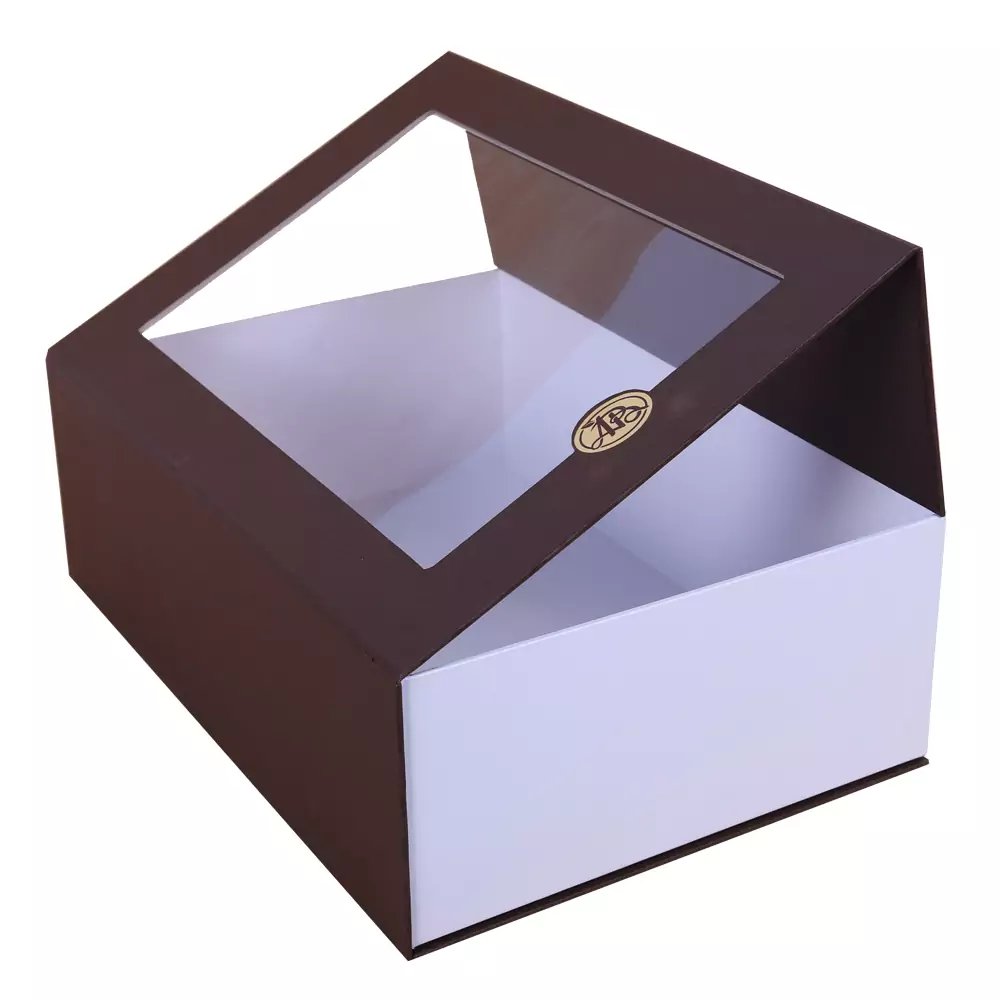 Brown Magnetic Closure Gift Box With Win