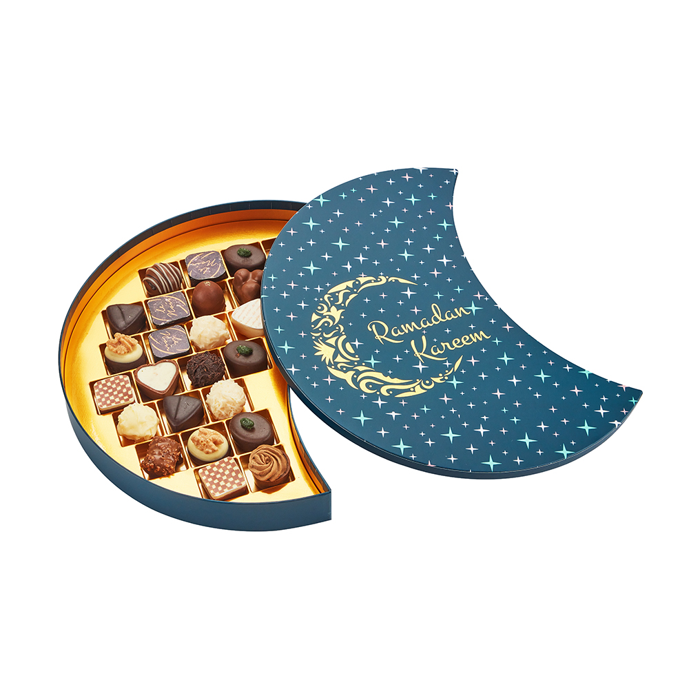 Ramadan Moon Shaped Rigid Chocolate Box Packaging 