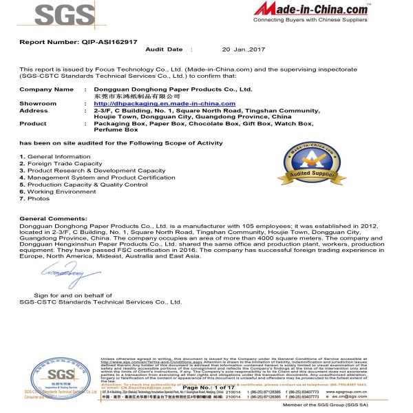 SGS Certificate